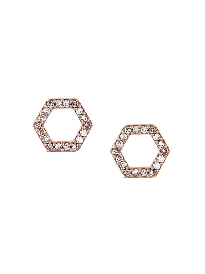 Astley Clarke 'honeycomb' Diamond Stud Earrings - Metallic
