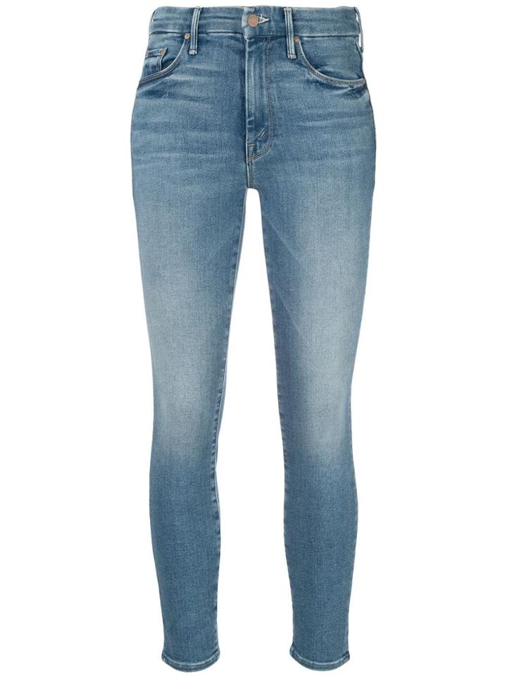 Mother The High Waisted Looker Ankle Jeans - Blue