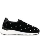 Casadei Pearls Embellished Sneakers - Black