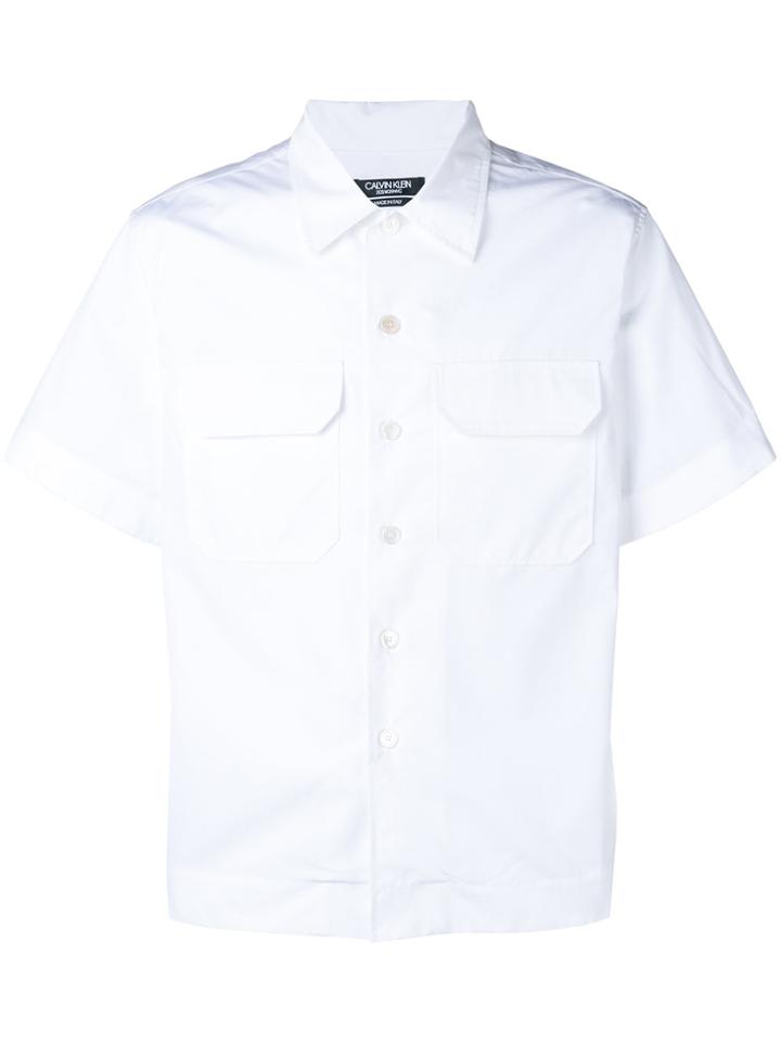 Calvin Klein 205w39nyc Short Sleeve Open Collar Shirt - White