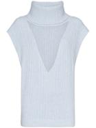 Jacquemus Turtleneck Cut-out Knit Vest - Blue