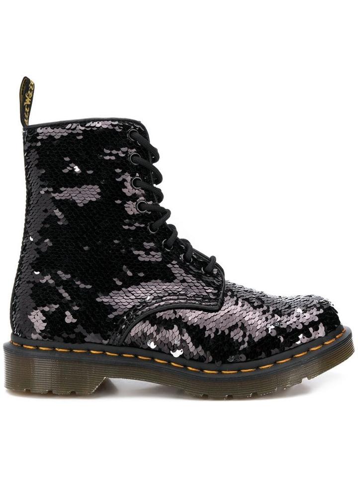 Dr. Martens 1460 Pascal Reversible Sequin Boots - Black