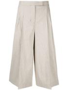 Des Prés Cropped Wide Leg Trousers - Neutrals