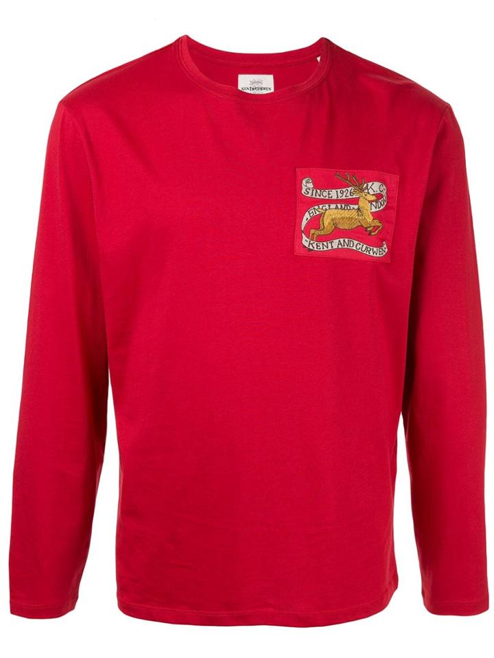 Kent & Curwen Logo Patch Longsleeved T-shirt - Red
