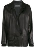 Alberta Ferretti Oversized Leather Blazer - Black