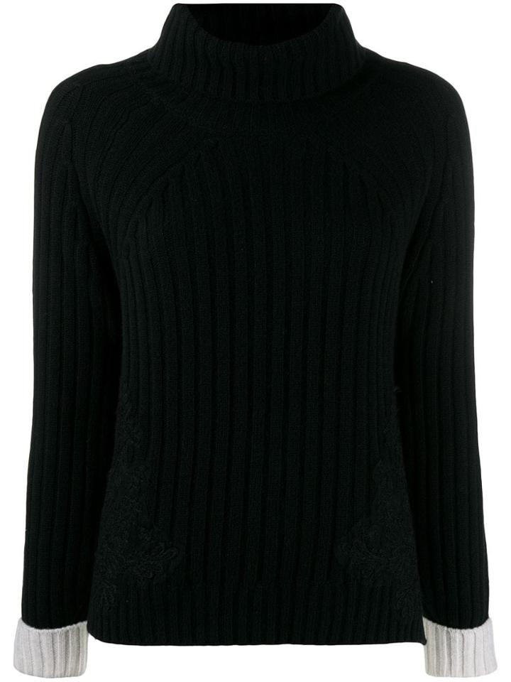 Ermanno Ermanno Ribbed Knit Rollneck Sweater - Black