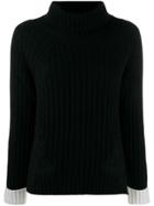 Ermanno Ermanno Ribbed Knit Rollneck Sweater - Black