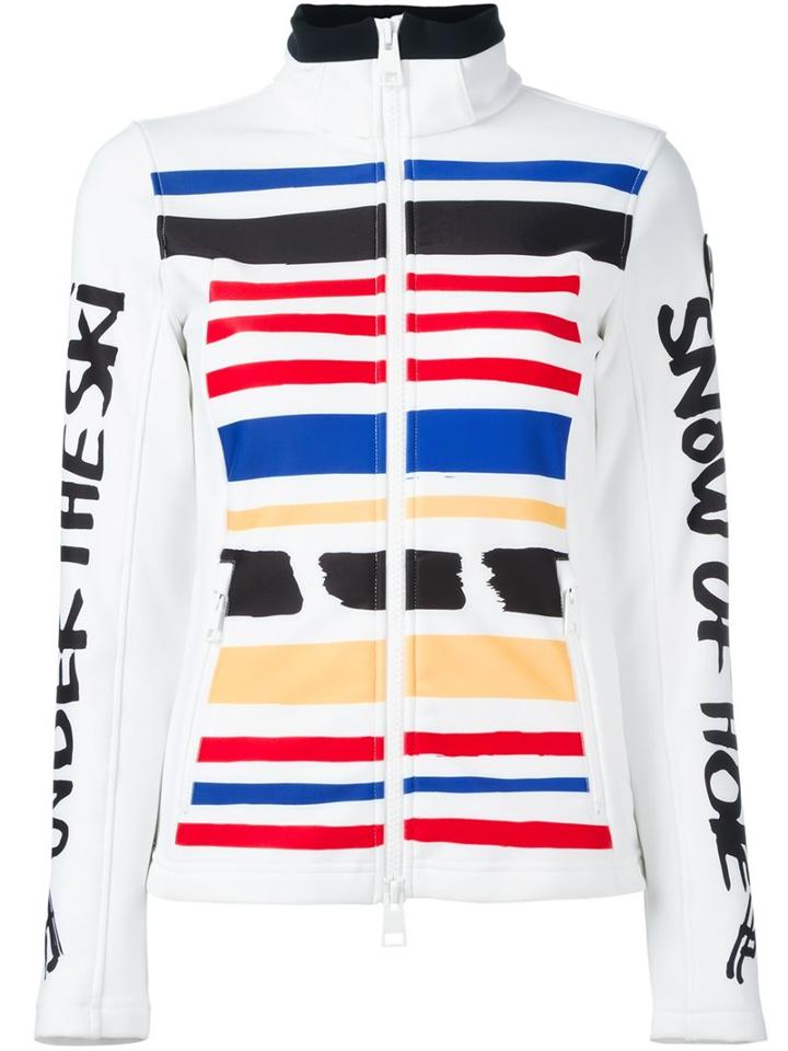 Rossignol Striped Fitted Puffer Jacket, Women's, Size: Small, White, Polyamide/polyester/spandex/elastane
