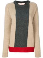 Marni - Colour Block Sweater - Women - Virgin Wool - 42, Nude/neutrals, Virgin Wool