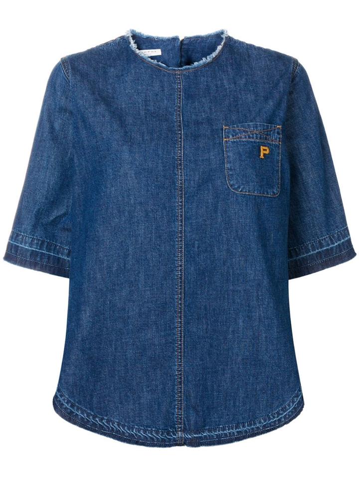Philosophy Di Lorenzo Serafini Frayed Denim T-shirt - Blue