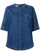 Philosophy Di Lorenzo Serafini Frayed Denim T-shirt - Blue