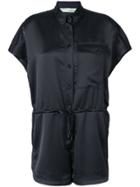 Off-white Buttoned Playsuit - Black
