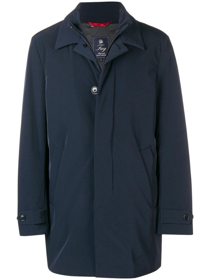 Fay Lapels Rain Coat - Blue