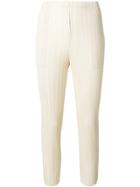 Pleats Please By Issey Miyake Cropped Pleated Trousers - Nude &