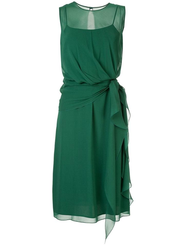 Max Mara Semi Sheer Layered Dress - Green