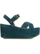 L Autre Chose Platform Sandals, Women's, Size: 37, Green, Calf Leather/rubber/calf Suede