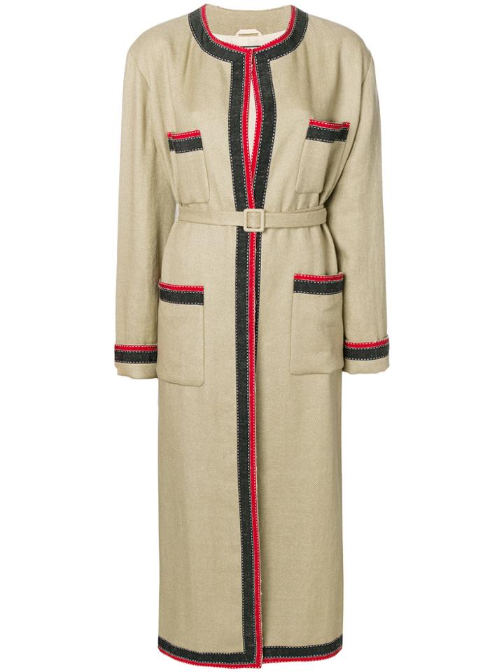 Gucci Web Trim Coat - Nude & Neutrals