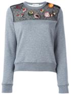 Red Valentino Embroidered Lace Detail Sweatshirt