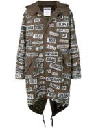 Moschino Safety Pin Hooded Parka - Green