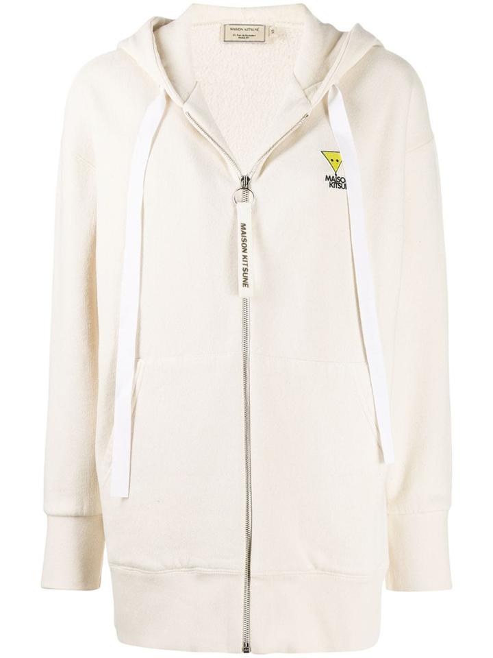 Maison Kitsuné Logo Patch Hoodie - White