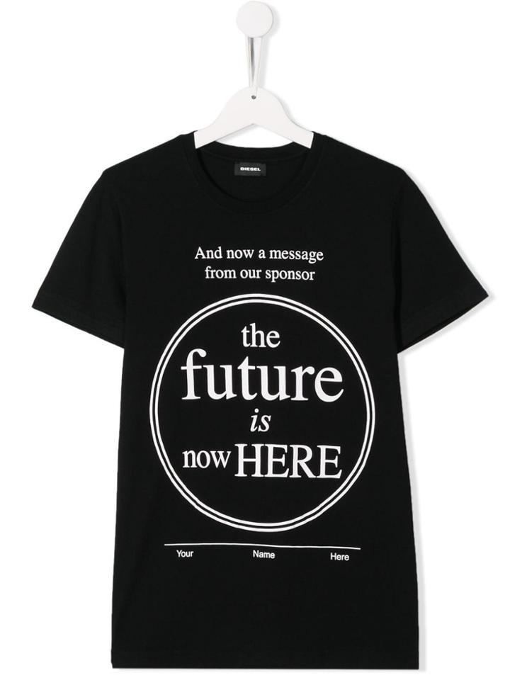 Diesel Kids Teen The Future Print T-shirt - Black