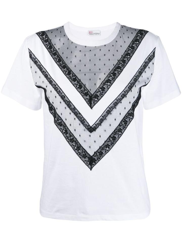 Red Valentino See-through Detail T-shirt - White