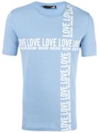 Love Moschino Logo Print T-shirt, Men's, Size: Large, Blue, Cotton/spandex/elastane