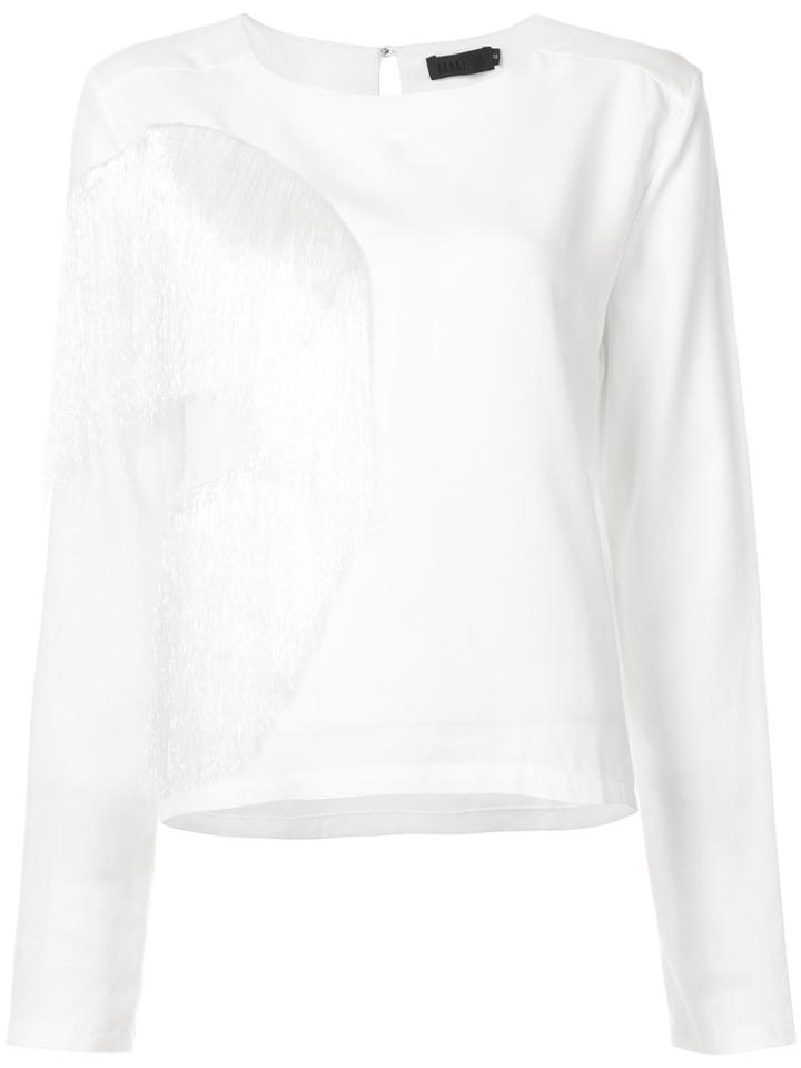Maki Oh - Fringed Blouse - Women - Cotton/polyester/luroyl Lysine Phenoxyethanol - S, White, Cotton/polyester/luroyl Lysine Phenoxyethanol