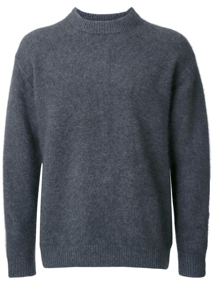 H Beauty & Youth. Crew Neck Knit Jumper, Men's, Size: Small, Grey, Acrylic/wool