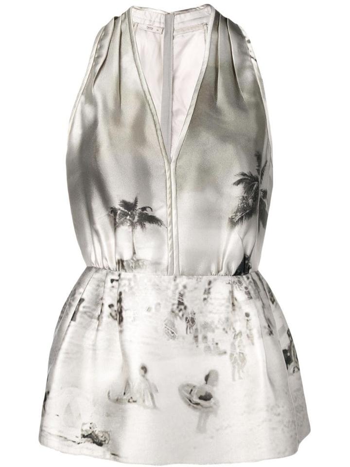 Prada Pre-owned 2000's Beach Print Top - Grey