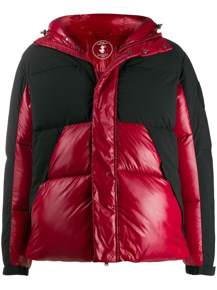 Save The Duck Contrast Panels Padded Coat - Red