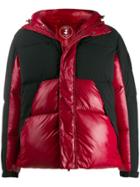 Save The Duck Contrast Panels Padded Coat - Red