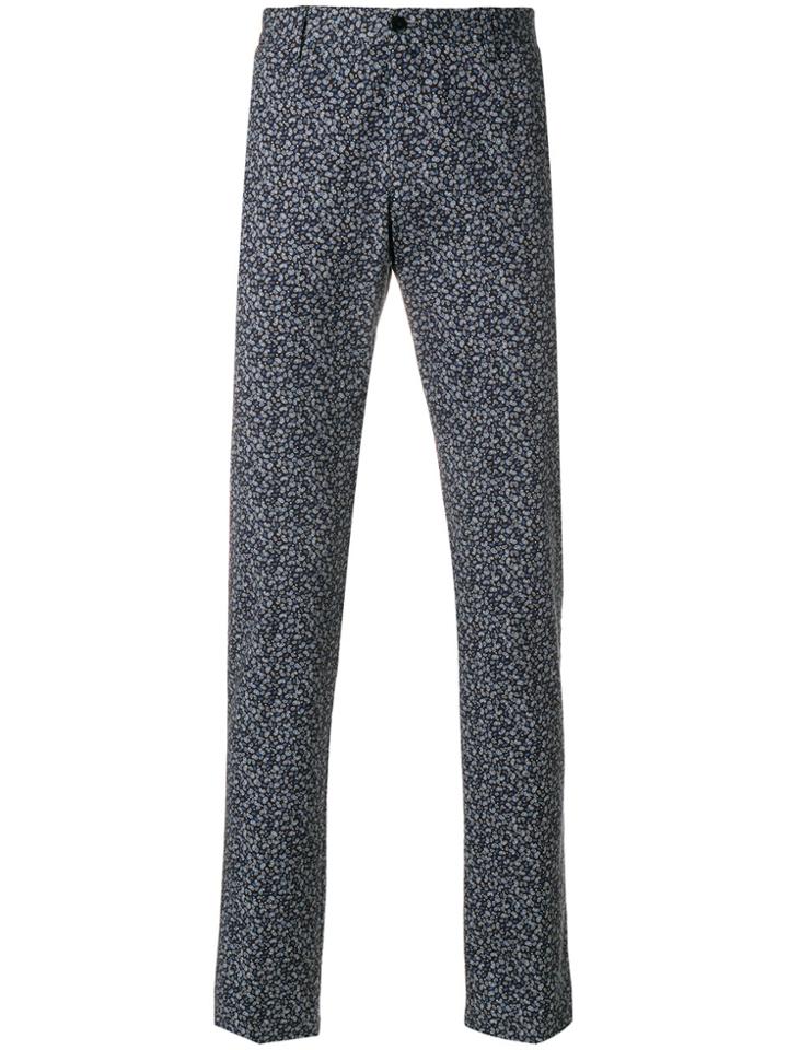 Etro Printed Panama Trousers - Blue