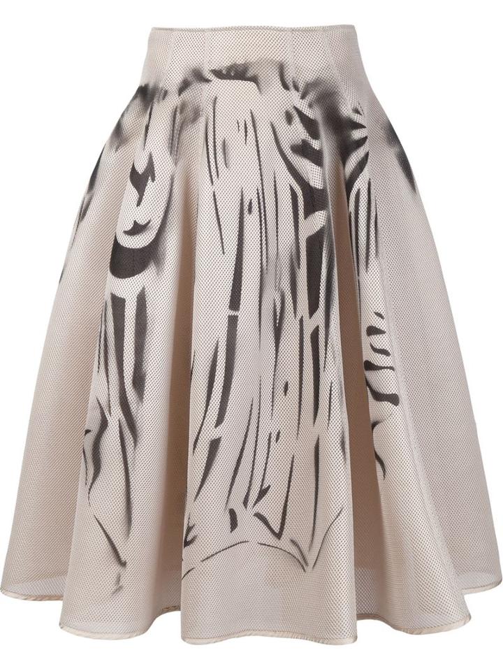 Dominic Louis Printed Mesh Full Skirt, Women's, Size: 2, Nude/neutrals, Silk/polyester