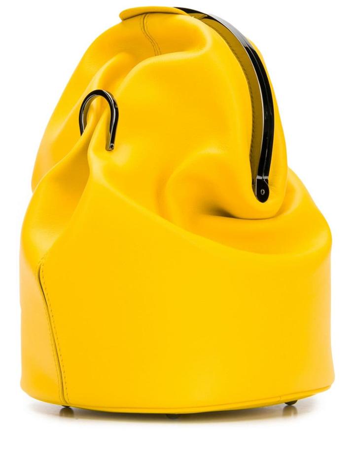 Max Mara Cross Body Bucket Bag - Yellow