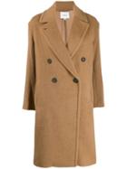 Vince Woven Double-breasted Coat - Brown