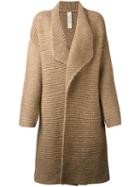 Daniela Pancheri Thick Lapels Cardi-coat, Women's, Size: Ii, Brown, Polyamide/wool/alpaca