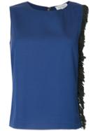 Ck Calvin Klein Fringed Side Top - Blue