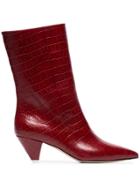 Attico Attco 45 Lthr Crco Prnt Mid Bt - Red