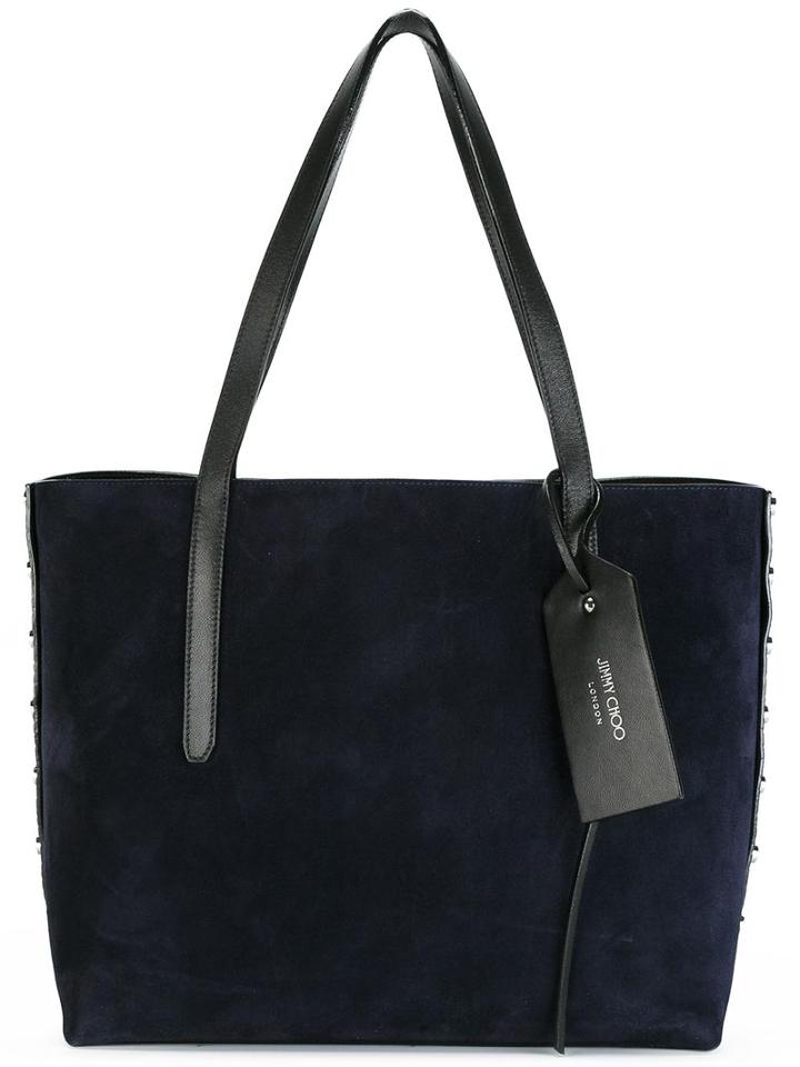 Jimmy Choo Twist East West Tote, Women's, Blue, Calf Suede