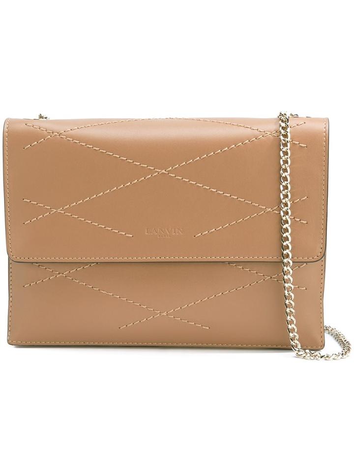 Lanvin 'sugar' Shoulder Bag, Women's, Nude/neutrals, Lamb Skin/polyester/cotton