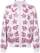 Faith Connexion Embroidered Bomber Jacket - Pink & Purple