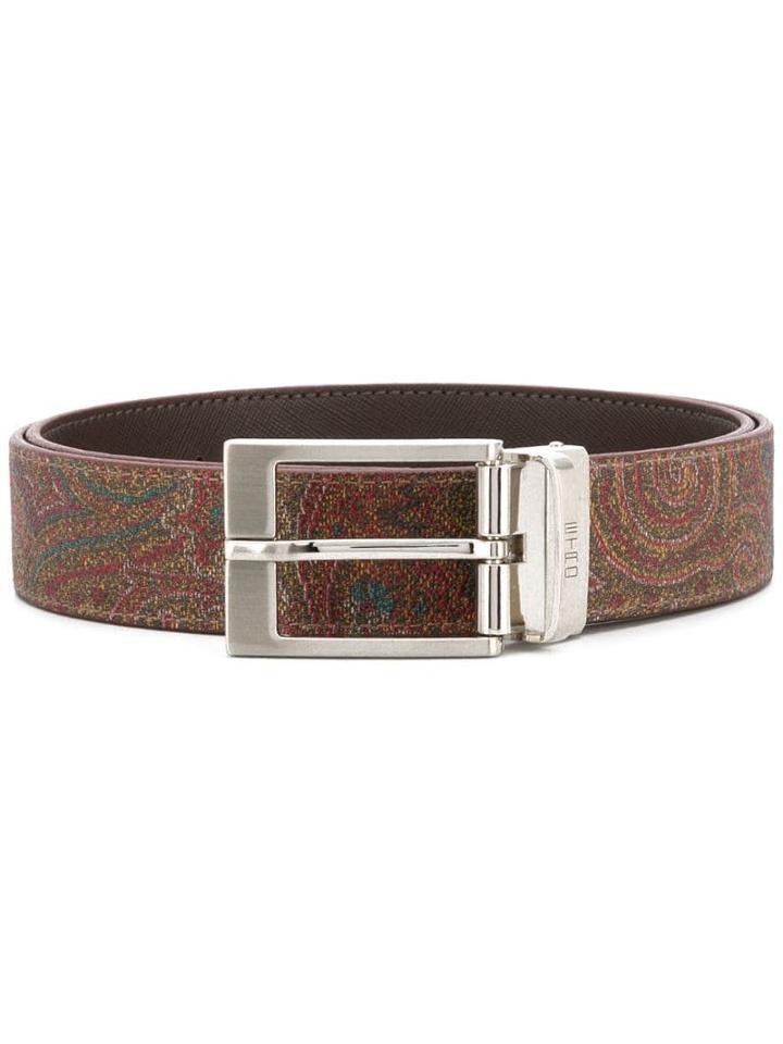 Etro Metallic Buckle Belt - Brown