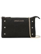 Versace Jeans Logo Plaque Shoulder Bag - Black