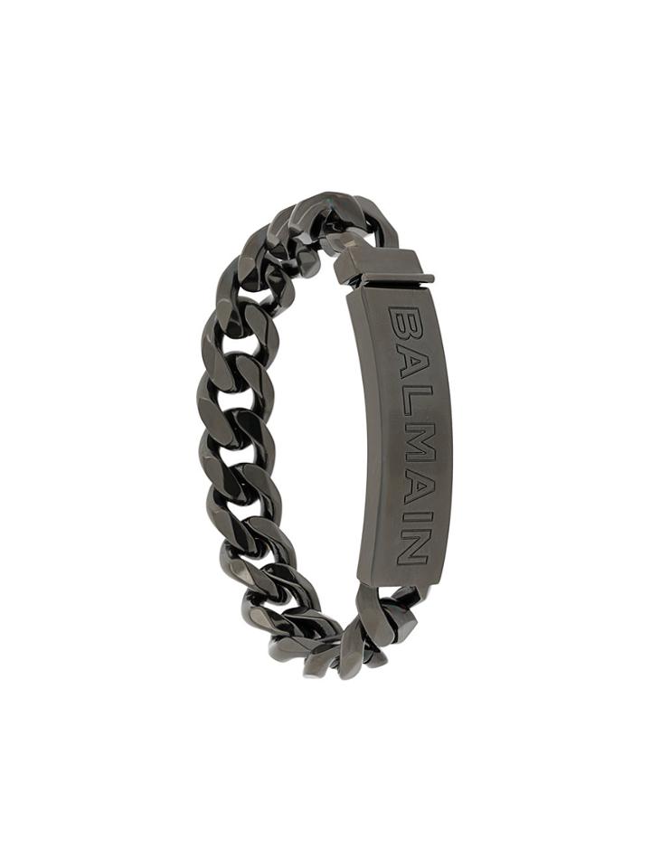 Balmain Logo Chain Bracelet - Black