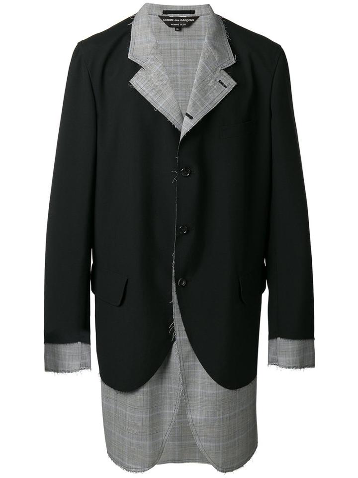 Comme Des Garçons Homme Plus Layered Blazer, Men's, Size: Medium, Black, Wool