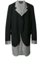 Comme Des Garçons Homme Plus Layered Blazer, Men's, Size: Medium, Black, Wool