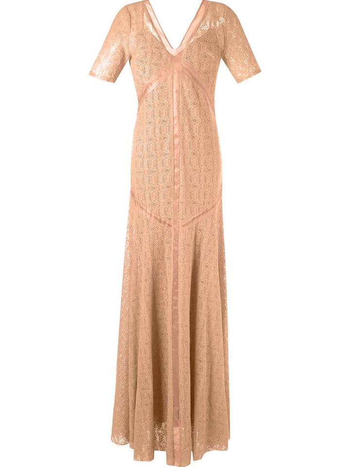 Emannuelle Junqueira Lace Party Dress, Women's, Size: 42, Nude/neutrals, Cotton/polyamide