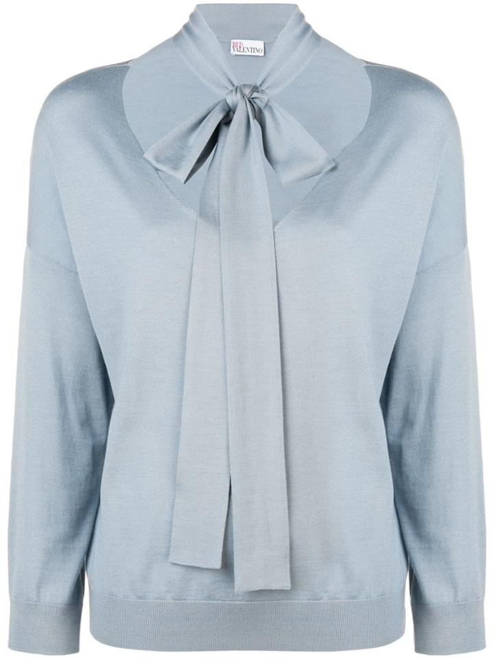Red Valentino Tie Detail Jumper - Blue