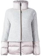 Fay - Zipped Puffer Jacket - Women - Feather Down/polyamide/polyester/wool - L, Grey, Feather Down/polyamide/polyester/wool